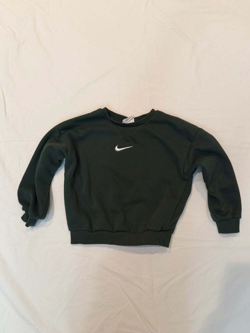 Nike Toddler Girls' Oversized Fleece Crewneck Sweatshirt in Forest Green